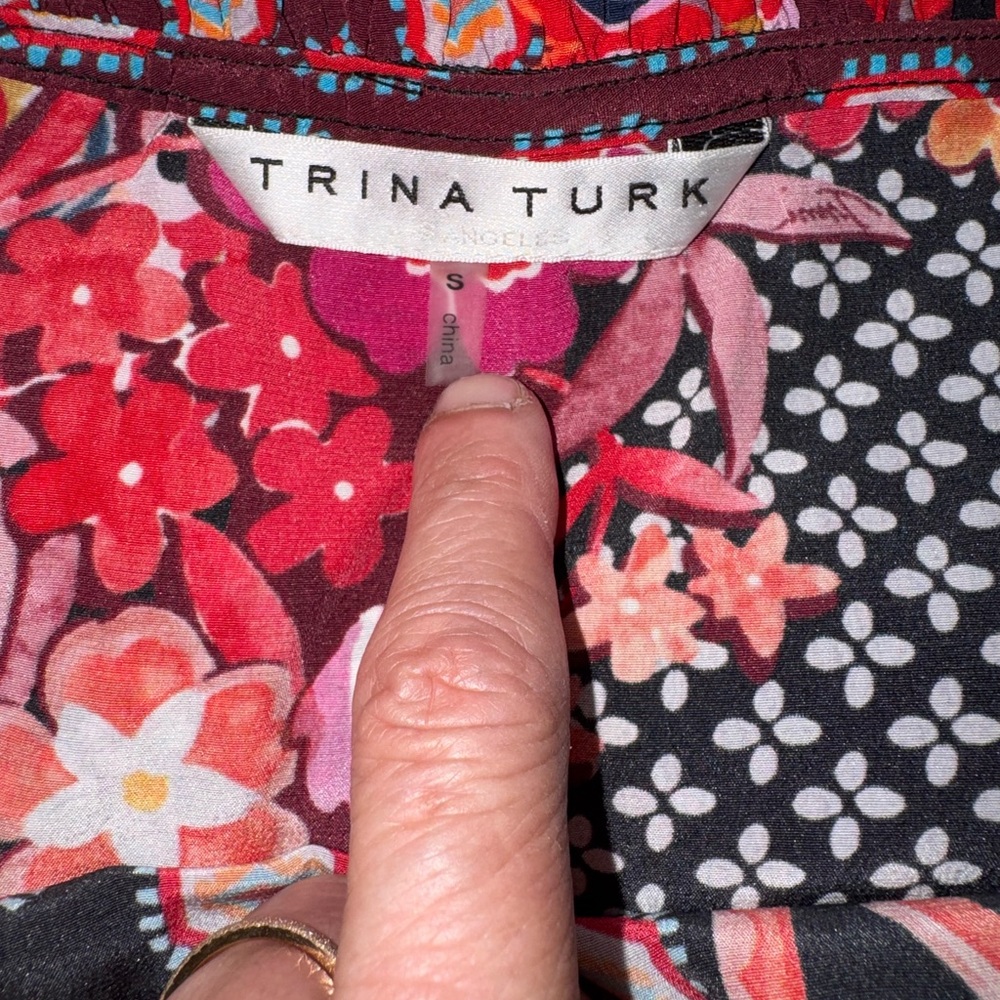 Trina Turk Multicolor Off-Shoulder Blouse - Picture 5 of 10